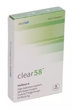 Линзы Clearlab Clear58 контактные R 8.7 (диоптрия -5,5), 6 шт