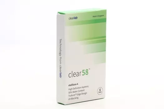 Линзы Clearlab Clear58 контактные R 8.7 (диоптрия -3,0), 6 шт
