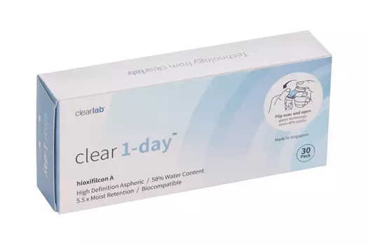 Линзы Clearlab Clear 1-day контактные R 8.7 (диоптрия +1,5), 30 шт