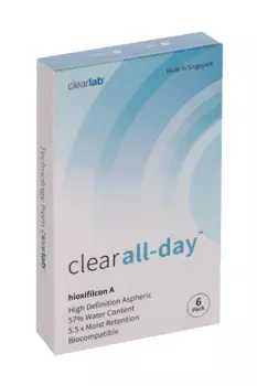 Линзы Clearlab Clear all-day контактные R 8.6 (диоптрия -10,0), 6 шт