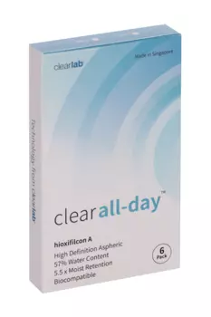 Линзы Clearlab Clear all-day контактные R 8.6 (диоптрия -1,0), 6 шт