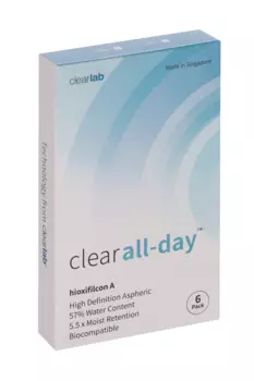 Линзы Clearlab Clear all-day контактные R 8.6 (диоптрия -1,25), 6 шт