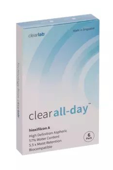 Линзы Clearlab Clear all-day контактные R 8.6 (диоптрия -2,25), 6 шт