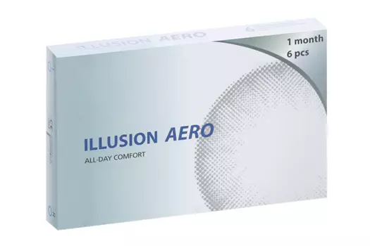 Линзы ILLUSION aero контактные прозрачные 1 месяц -1.5/14.2/8.6/6 шт