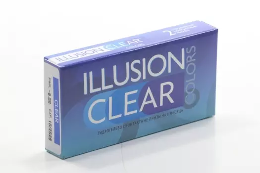 Линзы ILLUSION clear контактные прозрачные 3 месяца -5.0/8.6/2 шт