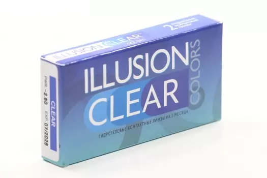 Линзы ILLUSION clear контактные прозрачные 3 месяца -2.5/8.6/2 шт