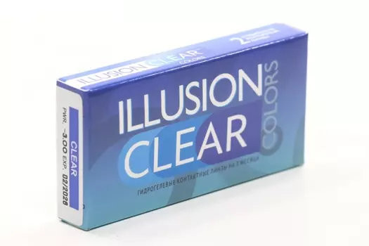 Линзы ILLUSION clear контактные прозрачные 3 месяца -3.0/8.6/2 шт