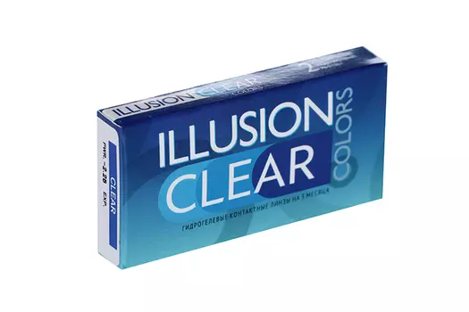 Линзы ILLUSION clear контактные прозрачные 3 месяца -2.25/8.6/2 шт