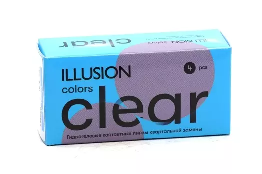 Линзы ILLUSION colors Clear контактные мягкие (диоптрия -0,5), 4 шт