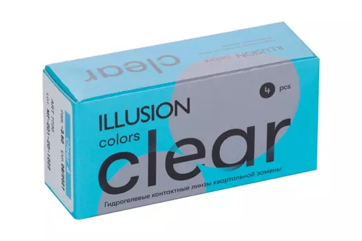 Линзы ILLUSION colors Clear контактные мягкие (диоптрия -3,5), 4 шт