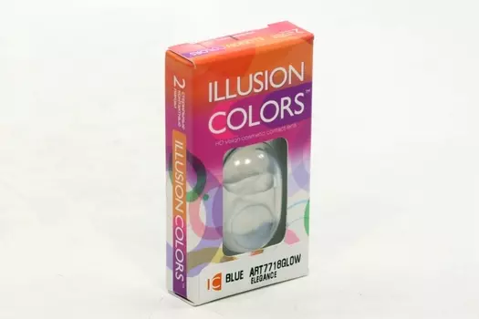 Линзы ILLUSION colors el blue GLOW контактные -2.0/14.0/8.6/2 шт