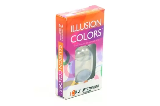 Линзы ILLUSION colors el blue GLOW контактные - 0.00/14.0/8.6/2 шт