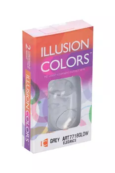 Линзы ILLUSION colors el. Grey GLOW контактные -2.5/14.0/8.6/2 шт