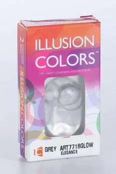 Линзы ILLUSION colors el grey GLOW контактные -0,00/14.0/8.6/2 шт