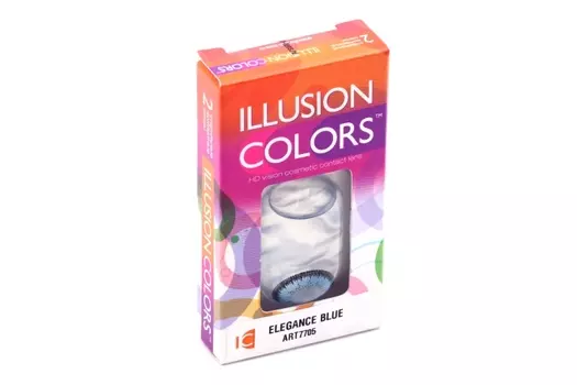 Линзы ILLUSION colors Elegance blue контактные 3 месяца -1.5/14.0/8.6/2 шт