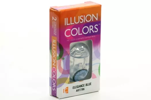 Линзы ILLUSION colors Elegance blue контактные 3 месяца -2.5/14.0/8.6/2 шт