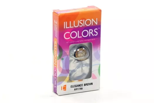 Линзы ILLUSION colors Elegance brown контактные 3 месяца 0.0/14.0/8.6/2 шт