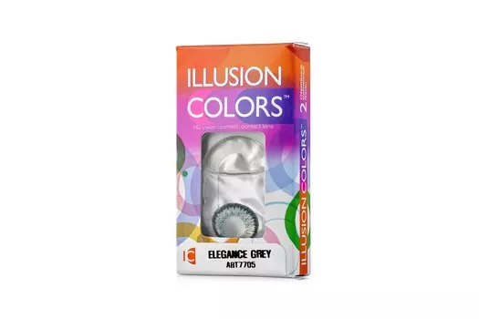 Линзы ILLUSION colors Elegance grey контактные 3 месяца -0.0/14.0/8.6 2 шт