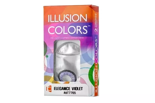 Линзы ILLUSION colors Elegance violet контактные 3 месяца -1.5/14.0/8.6/2 шт