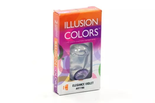 Линзы ILLUSION colors Elegance violet контактные 3 месяца -0.0/14.0/8.6 2 шт