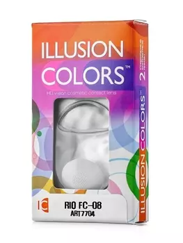 Линзы ILLUSION colors Rio контактные FC 08 белое бельмо 3 месяца - 0.00/14.0/8.6/2 шт