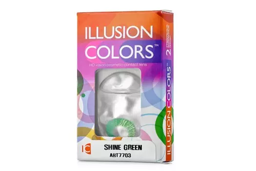 Линзы ILLUSION colors Shine green контактные 3 месяца -0.0/14.0/8.6 2 шт