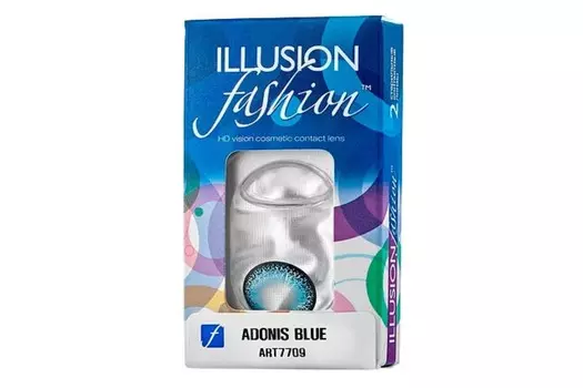 Линзы ILLUSION fashion adonis blue контактные 1 месяц -1.5/14.5/8.6/2 шт
