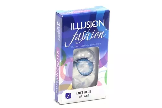 Линзы ILLUSION fashion Luxe blue контактные 1 месяц -3.0/14.5/8.6/2 шт
