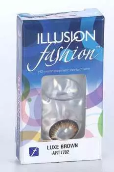 Линзы ILLUSION fashion Luxe brown контактные прозрачные 1 месяц -1.5/14.5/8.6/2 шт