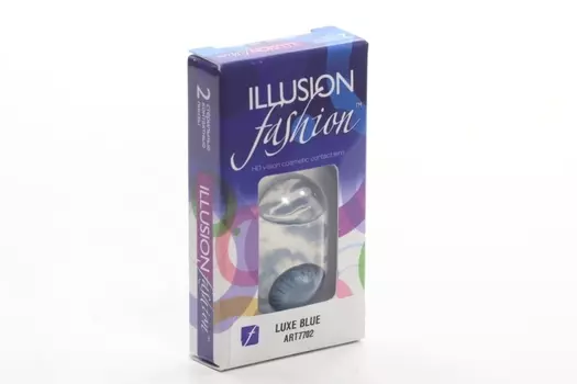 Линзы ILLUSION fashion Luxe контактные голубые 1 месяц -0.0/14.5/8.6/2 шт