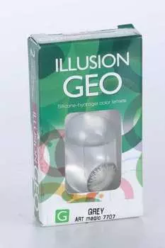Линзы ILLUSION Geo art magic контактные серые 1 месяц, - 0.00/14.2/8.6/2 шт
