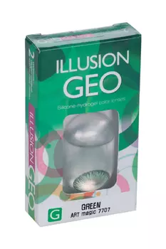 Линзы ILLUSION Geo art magic контактные зеленые 1 месяц, - 0.00/14.2/8.6/2 шт