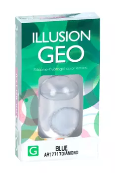 Линзы ILLUSION Geo diamand blue контактные 1 месяц -2.5/14.2/8.6/2 шт