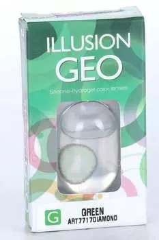 Линзы ILLUSION Geo diamand green контактные 1 месяц -4.5/14.2/8.6 2 шт