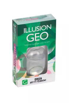 Линзы ILLUSION Geo diamand green контактные 1 месяц -2.0/14.2/8.6/2 шт