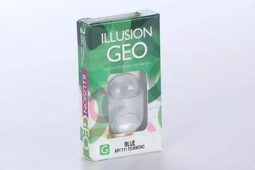 Линзы ILLUSION Geo diamand контактные голубой/светло синий 1 месяц, -0.00/14.2/8.6/2 шт
