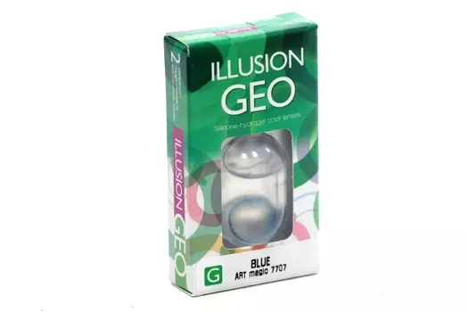 Линзы ILLUSION Geo Magic blue контактные 1 месяц -3.0/14.2/8.6 2 шт