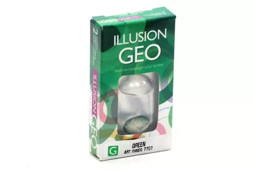 Линзы ILLUSION Geo magic green контактные 1 месяц -2.0/14.2/8.6/2 шт