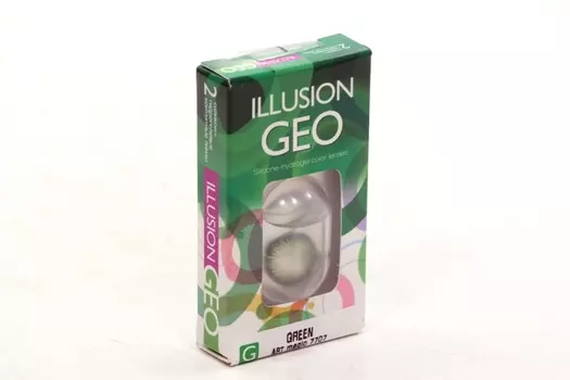 Линзы ILLUSION Geo magic green контактные 1 месяц -1.5/14.2/8.6/2 шт