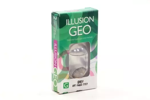 Линзы ILLUSION Geo magic grey контактные 1 месяц -1.5/14.2/8.6/2 шт