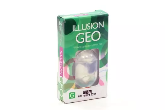 Линзы ILLUSION Geo Nature green контактные 1 месяц -2.0/14.2/8.6/2 шт