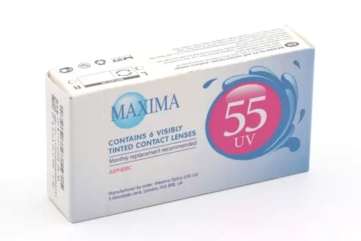 Линзы MAXIMA 55 UV контактные R 8.6 DIA 14.2 (диоптрия -1,0), 6 шт