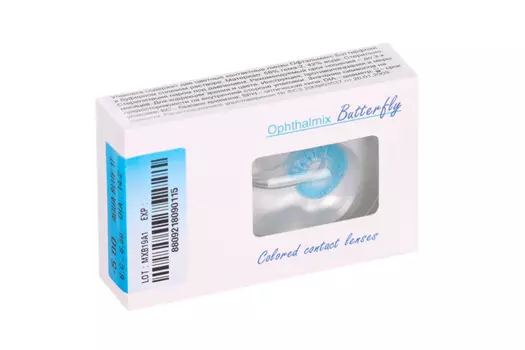 Линзы Офтальмикс Butterfly 1Т Aqua/Aqua Blue контактные R 8.6 (диоптрия -5,0), 2 шт