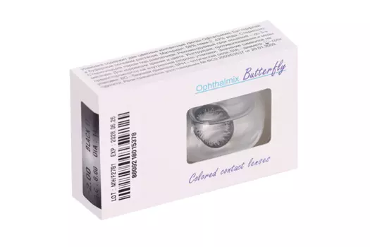 Линзы Офтальмикс Butterfly 1Т Black контактные R 8.6 (диоптрия -2,0), 2 шт
