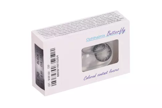 Линзы Офтальмикс Butterfly 1Т Black контактные R 8.6 (диоптрия -1,5), 2 шт