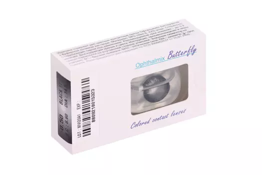 Линзы Офтальмикс Butterfly 1Т Black контактные R 8.6 (диоптрия -0,5), 2 шт