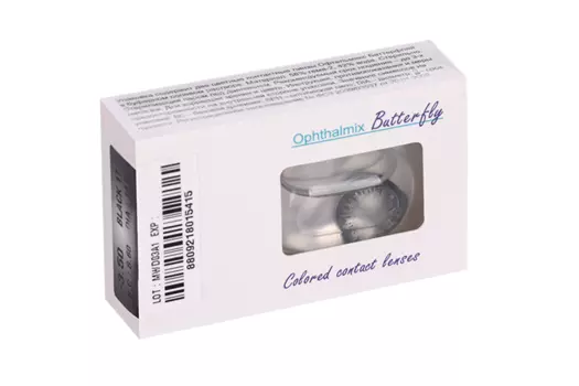Линзы Офтальмикс Butterfly 1Т Black контактные R 8.6 (диоптрия -3,5), 2 шт