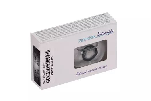 Линзы Офтальмикс Butterfly 1Т Black контактные R 8.6 (диоптрия 0,00), 2 шт