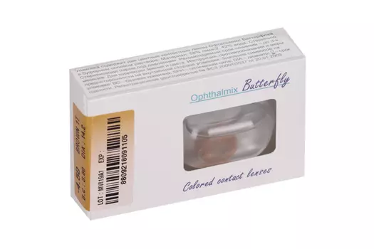 Линзы Офтальмикс Butterfly 1Т Brown контактные R 8.6 (диоптрия -4,5), 2 шт