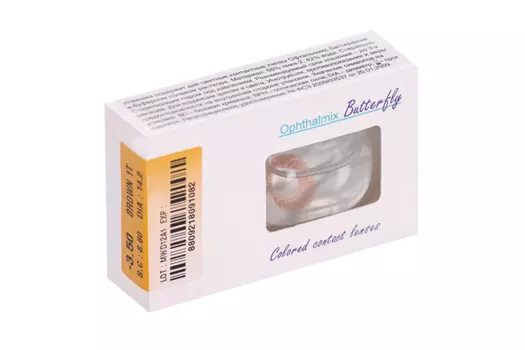 Линзы Офтальмикс Butterfly 1Т Brown контактные R 8.6 (диоптрия -3,5), 2 шт